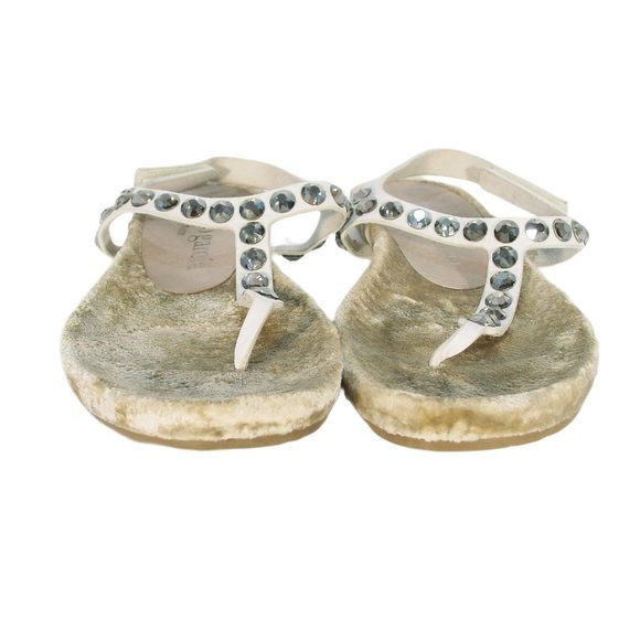 PEDRO GARCIA Judith $595 Swarovski Crystal T-Strap Sandals Cervo/White 39/9 - Picture 3 of 8
